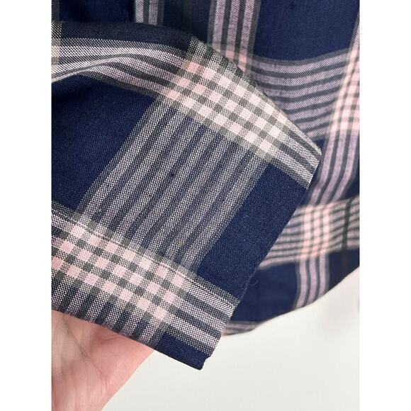 Carolina Herrera Collection II Vintage Plaid Button Up Blazer Navy/Pink 14 - Picture 4 of 10